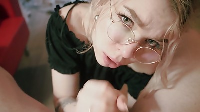 Eye contact Blowjob in glasses Babe Pov