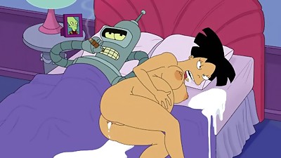Futurama porn - Amy Wong fucked by Bender and inflated with cum