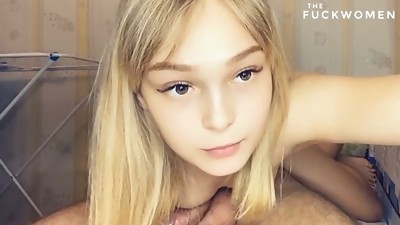 Insatiable schoolgirl makes a stunning pulsating oral creampie to classmate