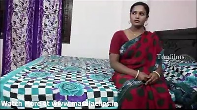 Big boobs indian aunty in crimson saree poked by neighbour boy..and  record her