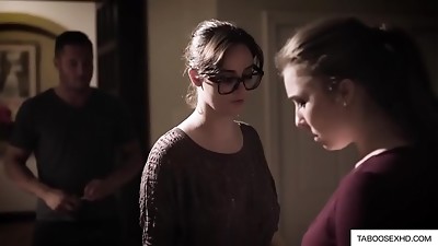 Wifey witnessing husband penetrating blondie in the arse