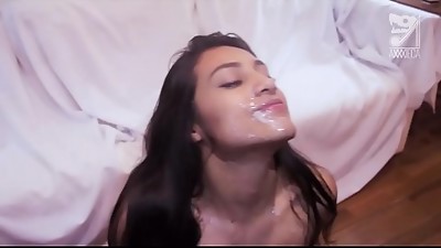 Latin audition gang penetrate Mirandita frost her face with cum!