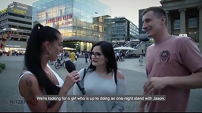 HITZEFREI Hot brunette picked up for a one night stand