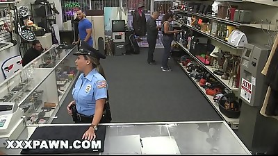 XXX PAWN - Pervy Pawn Shop Proprietor Fucks Latin Police Officer