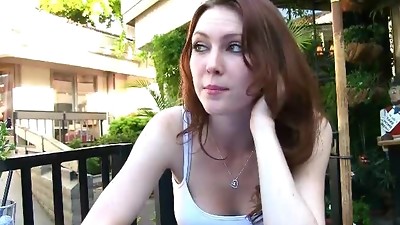 Lovely Redhead Displaying Pussy Under Sexy Mini Skirt