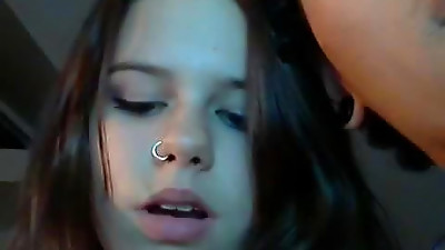 Gf is giving a messy suck off