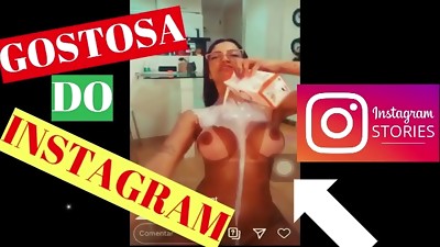 GOSTOSA DO INSTAGRAM: Novinha gostosa resolve fazer uma LIVE para animar a galera.