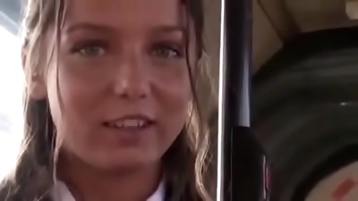 Wonderful teen humping on bus