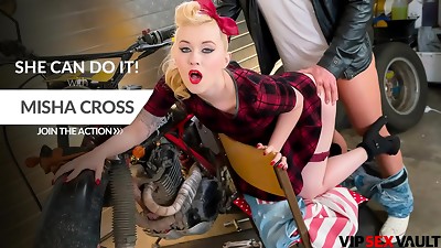 VIP Romp VAULT - Pin Up Lady Misha Cross Goes For A Quickie With Her Biker Boyfriend