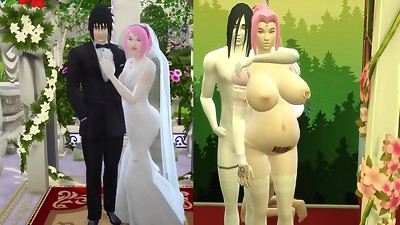 La Boda de Sakura Parte 4 Naruto Manga porn Esposa Obediente y Domesticada Preñ_ada de sus Violadores se Casa al frente de su Marido Cornudo y Triste Netorare