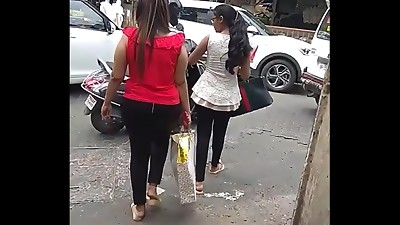 Gujarati Bar Girl followed and her caboose filmed by weirdo