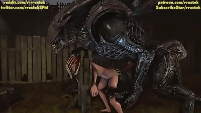 Damsel Shepard Mass Effect 3 nailed roughly by Ginormous Alien cock 3 dimensional porn