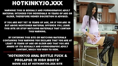 Hotkinkyjo anal bottle fuck &_ blossom in high shoes