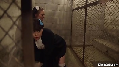 Bas sinner is assfuck fucked by nun lesbo domination