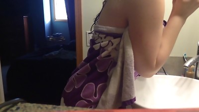 ROOMMATE caught on SPY CAM getting dressed after shower! Witness profile 4 more