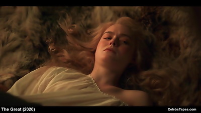 celebrity Elle Fanning nude and bang-out scenes from The Great