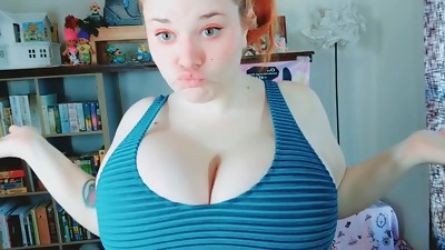 Czech girl next door with incredible bust Penny Brown taunting on webcam