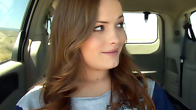 Cropped top cutie car sex