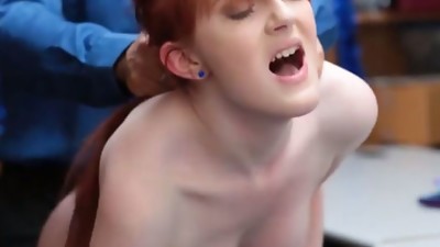 Redhead Irish 18-year-old with ivory skin gets rough got laid