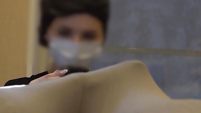 Bulge dick flash at a beautician encounter