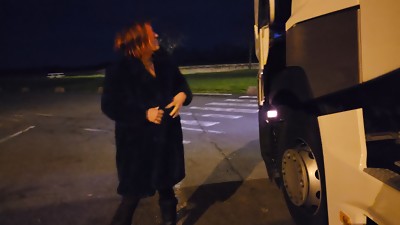 in exhib a truck driver surprises me and fucks my vulva and my ass