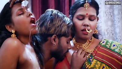 Tamil wife very 1st Suhagraat with her Thick Cock hubby and Cum Drinking after Rough Fuckfest ( Hindi Audio )