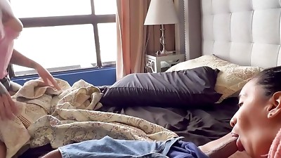 Surprise! I tricked my husband and he screws my naughty bestfriend , English caption