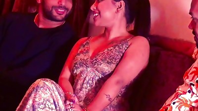 Desi girl with 2 boyfriends, with total Hindi audio, Three-way humping session