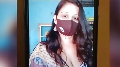 Telugu aunty video call for step brother dirty talking with boobs showing inhaling