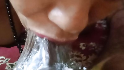 Steps father and daughter deep-throating with cadbury milk,hot daughter pussy, nippal, boobs, cream.