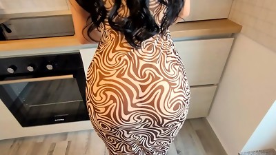 Kinky stepmom wants cum inwards pussy right in the kitchen
